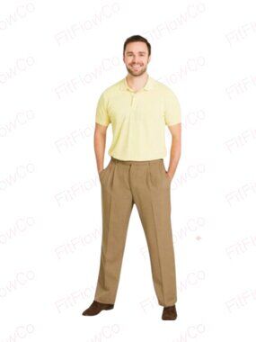 Savane Men’s Dress Pants 42x32 Toast Brown Classic Fit Pleated NWT